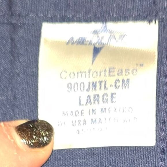 ComfortEase Navy Blue tie scrubs uniform pajamas medical 900JNTL - CM‎ LARGE - Picture 4 of 8